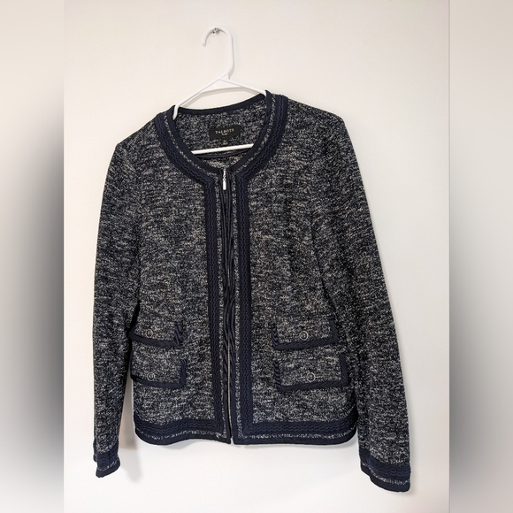 Talbots navy zip blazer jacket - Picture 1 of 10
